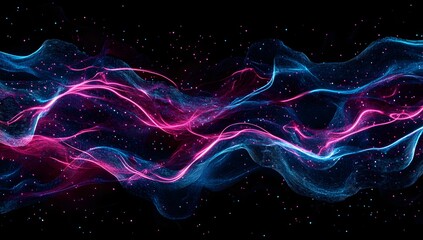 Poster - Abstract swirling energy, night background, digital art,  futuristic