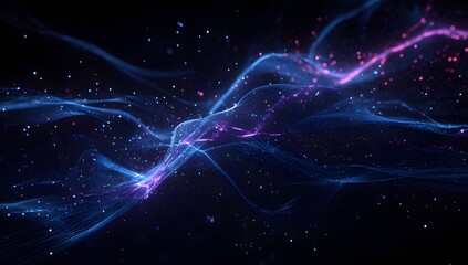 Poster - Abstract swirling digital particles in cosmic space