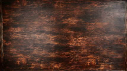 Poster - Textured Deep Brown Hardwood Panel with Detailed Grain and Visible Frame Under Subtle Lighting Effect