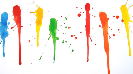 Poster - Vibrant Splashes of Color Abstract Expression Colorful Paint Drips Design Element Graphic