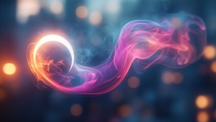 Wall Mural - a colorful smoke trail with a purple and orange swirl