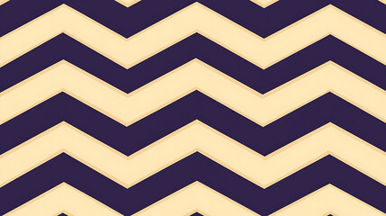 Poster - zigzag pattern bold chevron style in beige and deep purple seamless repeat design graphic