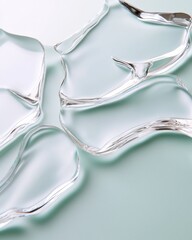 Poster - Transparent Elegance Abstract Crystal Ice Formation with Textured Patterns - Modern Art for Interior Design and Visual Merchandising in Luxury Retail Spaces