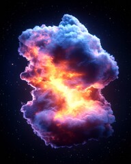 Aufkleber - Modern Cosmic Artistry Luminescent Nebula Formations in Deep Space - Captivating Science Content for Educational and Digital Innovation in Astronomical Exploration