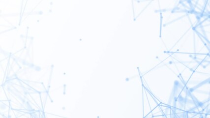 technology background with lines and dots video motion background technology backdrop network concept animated molecular texture background with copy space.blue and white background 4k resolution