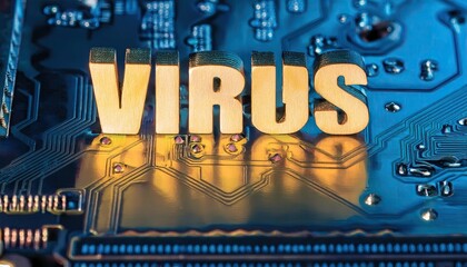 Poster - Digital Representation of a Computer Virus on Circuit Board