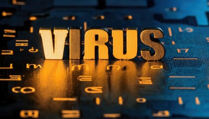 Poster - Digital Representation of Virus Concept with Text