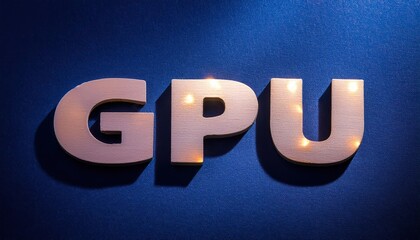Poster - GPU Lighting Design on Blue Background for Graphics Processing