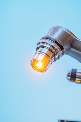Aufkleber - Sleek Scientific Precision Modern Microscope Optics on Minimalist Blue - Advanced Analytical Equipment for Digital Research and Laboratory Innovations