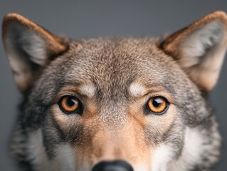 Poster - Modern Wildlife Aesthetics Detailed Wolf Eye Portrait on Textured Backdrop - Conservation Visuals for Eco Campaigns and Digital Storytelling in Environmental Advocacy