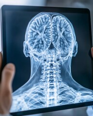 Poster - Futuristic Medical Imaging Digital X-Ray Display on Sleek Glass Tablet for Precision Diagnostics - Cutting-Edge Tech in Healthcare and Clinical Innovation