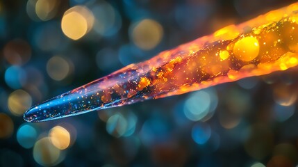 Poster - Colorful Abstract Artwork Showcasing Vibrant Textures and Glowing Lights in a Dynamic Composition