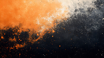 Poster - abstract grainy background, dark dynamic banner backdrop orange white black glowing color gradient c