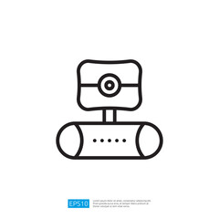 Poster - Simple Illustrative Icon Of A Webcam With Clear Lines And Minimalist Design