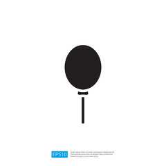 Poster - Simple Silhouette Of A Balloon Against A Plain Background In Black And White