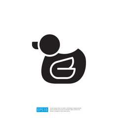 Poster - Simple Black Bird Icon on a Clean White Background with Minimalist Design and Style  For Illustration Purposes. 