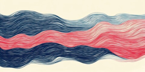 Wall Mural - abstract flowing lines create a layered textured pattern design