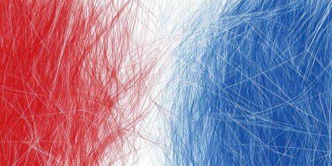 Wall Mural - Abstract illustration displaying red white and blue textured lines
