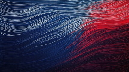 Wall Mural - abstract illustration with flowing lines in red white and blue