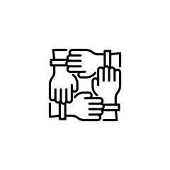 Poster - Teamwork line icon. Universal creative premium symbol. Vector sign icon logo template. Vector illustration