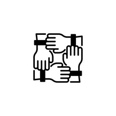 Poster - Teamwork line icon. Universal creative premium symbol. Vector sign icon logo template. Vector illustration