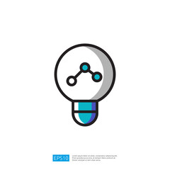 Poster - A stylized light bulb with a graph line inside, symbolizing innovation, ideas, and data analysis illustration icon