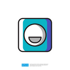 Poster - A simple, stylized illustration icon featuring a circular shape within a square, suggesting a minimalistic design approach.