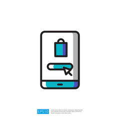 Poster - A smartphone illustration displaying an online shopping cart icon and a loading bar, representing e-commerce and digital transactions