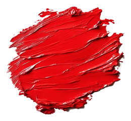 Aufkleber - Abstract red paint smear on transparent background, artistic texture. Creative design and art concept