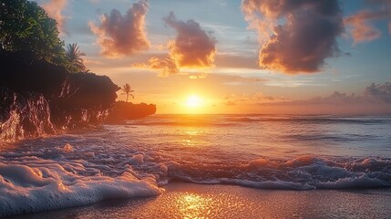 Poster - Sunset to beautiful of the beach.