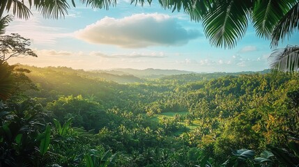 Poster - Beautiful and breathtaking view of tropical forest.
