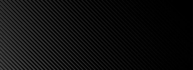 Poster - Black oblique straight line background. Elegant dark linear abstract wallpaper. Luxury striped gradient texture. Grey diagonal lines backdrop for flyer, banner, poster, presentation, cover. Vector