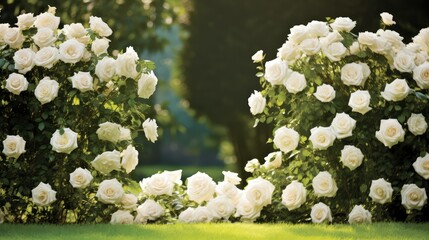 Wall Mural - bloom white rose border