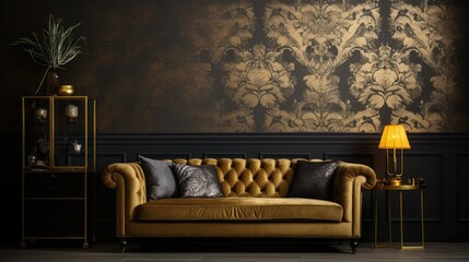 Wall Mural - opulence gold and black background