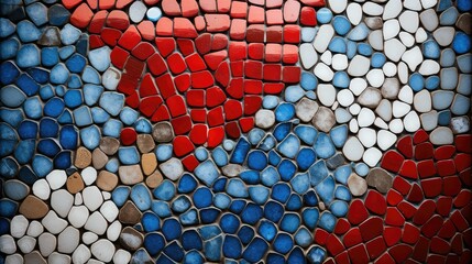 Wall Mural - tile background red and blue