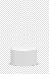 Poster - One vertical cylindrical podium isolated on transparent background. 3d vector illustration