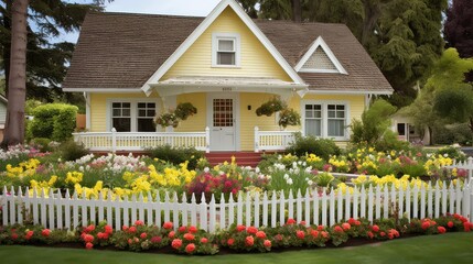 Poster - garden family house exterior