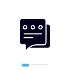 Poster - This image features a minimalist design of speech bubbles, symbolizing communication and conversation. It suggests messaging or dialogue in a digital context.