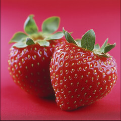 Wall Mural - strawberries on a background