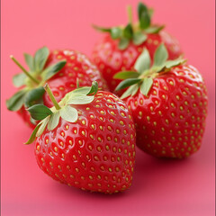 Wall Mural - strawberries on a background