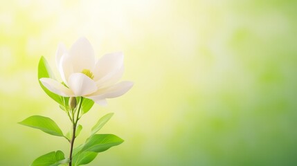 Wall Mural - Exquisite white flower in bloom, a closeup of nature's delicate beauty 