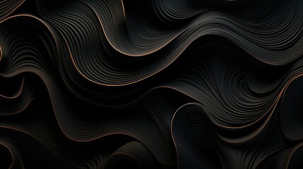 Canvas Print - curves black background pattern