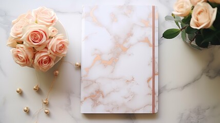 Wall Mural - notebook marble rose gold