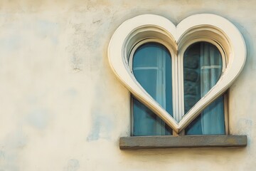 Wall Mural - Heart Shaped Window on Cream Wall