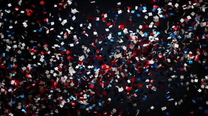 Wall Mural - patriotic red white and blue confetti background