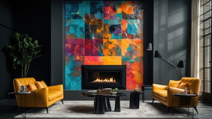 Wall Mural - vibrant colorful paint background