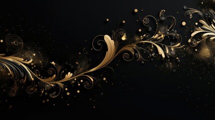 Wall Mural - elegance gold and black background