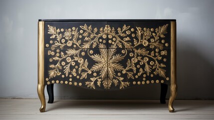 Wall Mural - design gold floral pattern