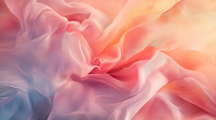 Poster - Pastel Pink and Orange Draped Fabric Texture Background