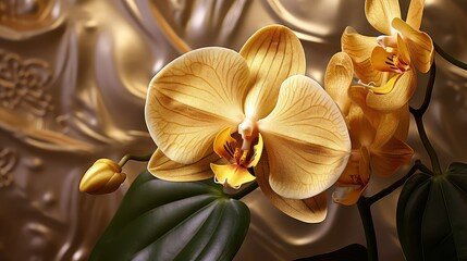 Wall Mural - shimmering orchid gold